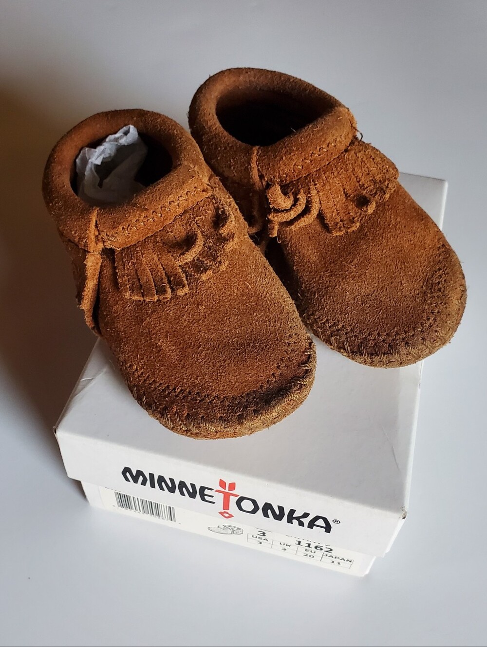 Minnetonka Riley Bootie Brown Suede Infant Size 3